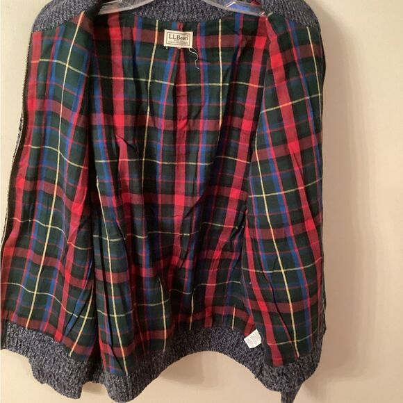 LL BEAN MENS NAUTICAL NAVY CLASSIC RAGG FLANNEL LINED FULL ZIP SWEATER CARDIGAN - Picture 7 of 8